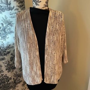 CHICO'S 3 Marled Knit Open Front Cardigan Sweater